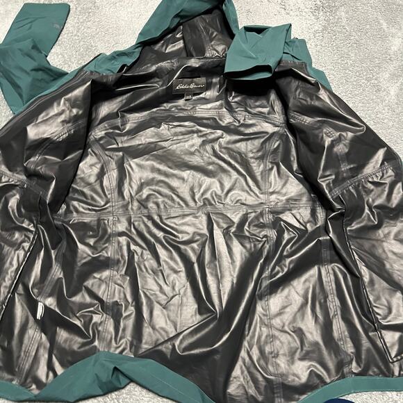 Eddie Bauer Jacket Womens XL Green Rain Hooded Outdoor Coat - Picture 7 of 9